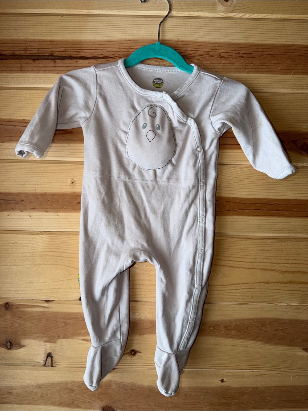 Nested Bean Cream Footed One-Piece with Chick Applique